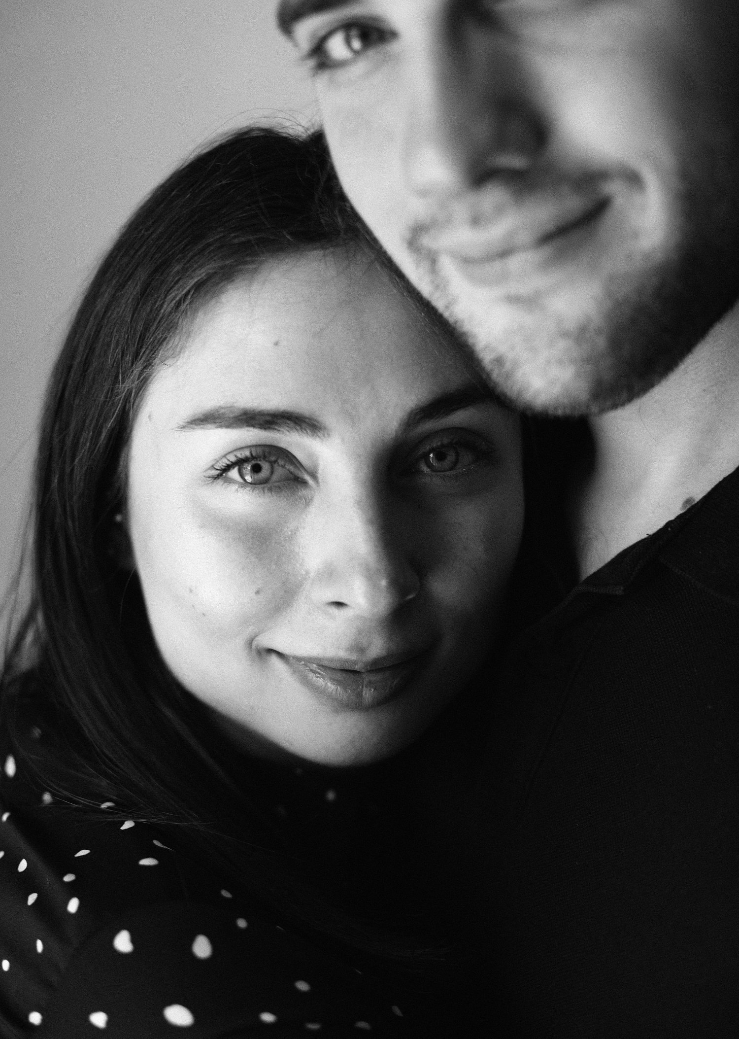 A close up photo of woman and a man