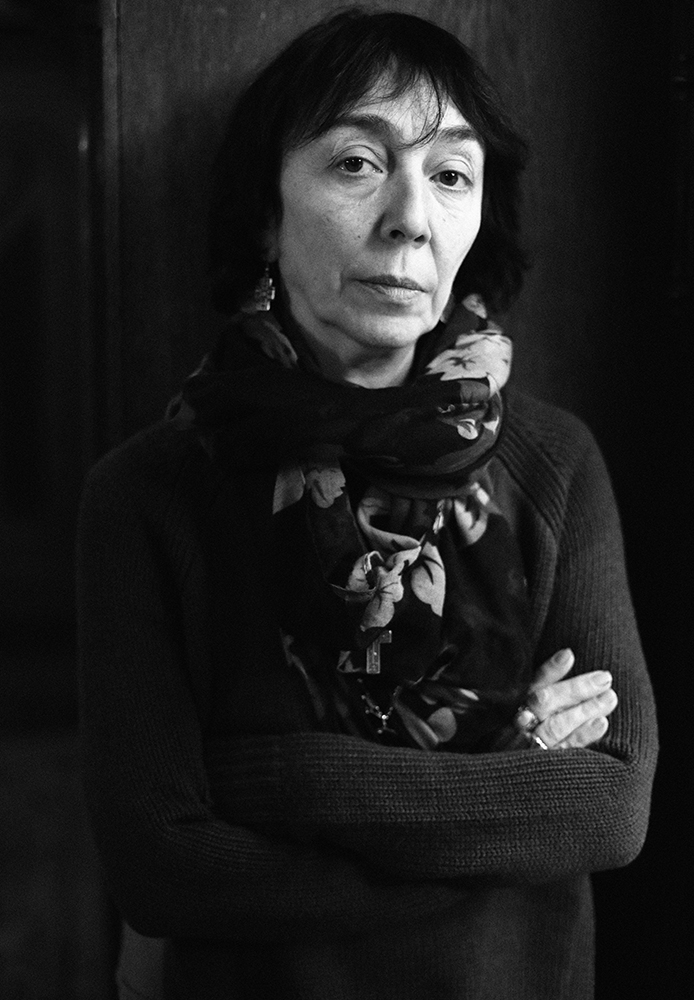 a black and white photo of Ana Kordzaia-Samadashvili, a famous Georgian writer