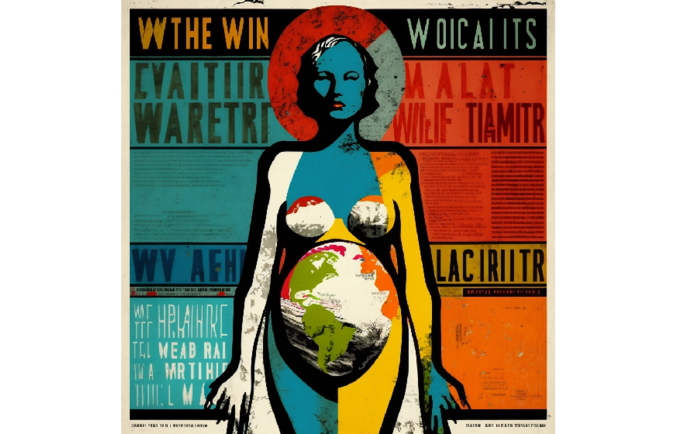 a graphic illustration of a pregnant woman