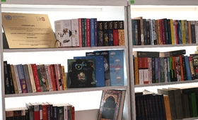A shelf full of books