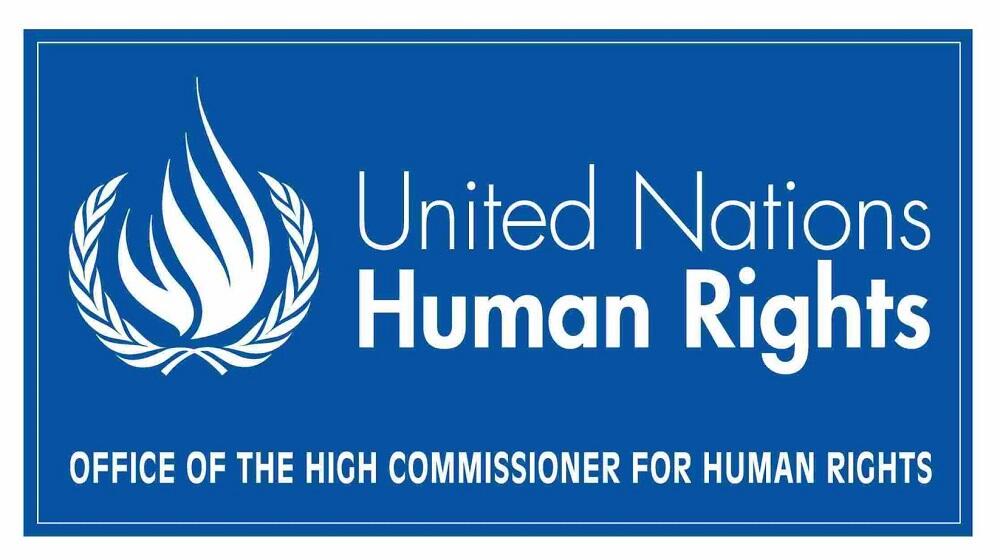 A logo and the text: United Nations Human Rights