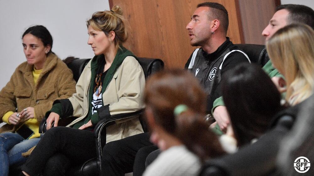 Georgian sports professionals gather at a training promoting girls' involvement in football