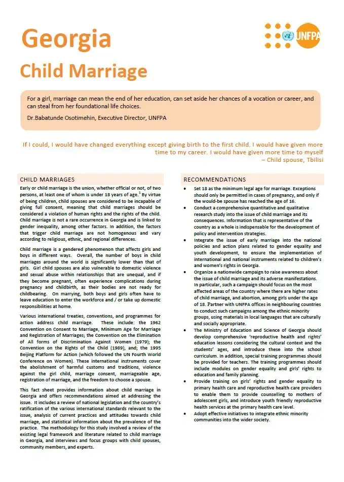 GEORGIA Child Marriage